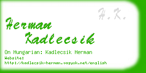 herman kadlecsik business card